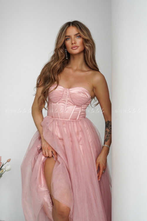 Sukienka pudrowa tiulowa Lili 3