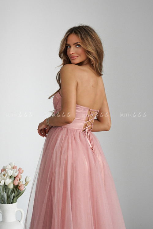 Sukienka pudrowa tiulowa Lili 2