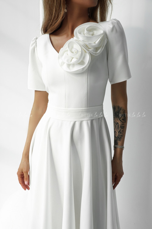 Sukienka midi biała Nathaly