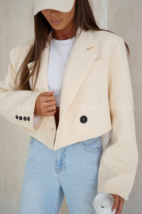 Marynarka bawełniana kremowa Belis