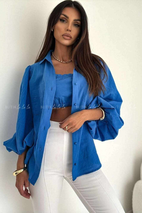 Komplet chabrowy koszula z topem 1