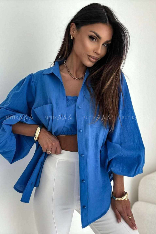 Komplet chabrowy koszula z topem 4