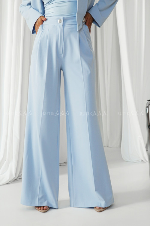 Spodnie typu cullote błękitne Ewo
