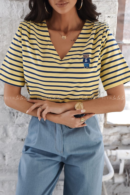 Bluzka żółta w paski Bear