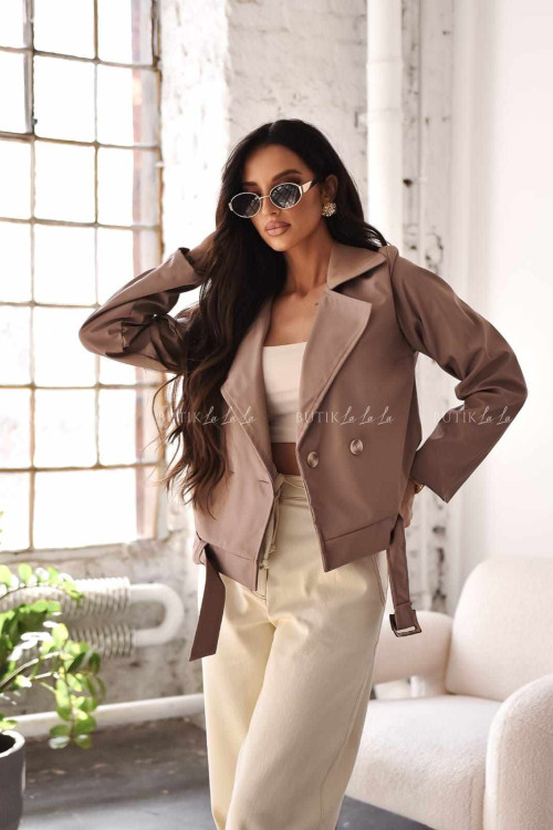 Krótki trencz jasno brązowy Pariss