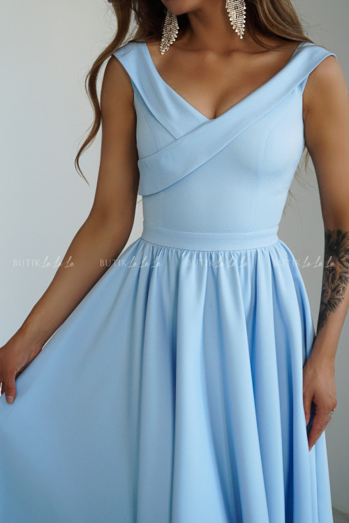 Sukienka błękitna Lesandra PREMIUM