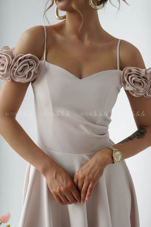 Sukienka midi beżowa Flower 2