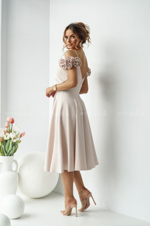 Sukienka midi beżowa Flower 4