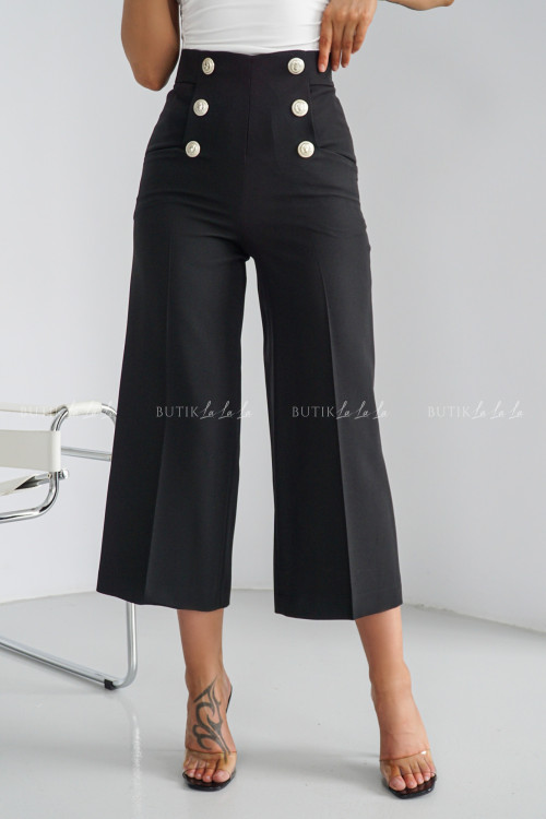 Spodnie o krótszym kroju czarne Kulim