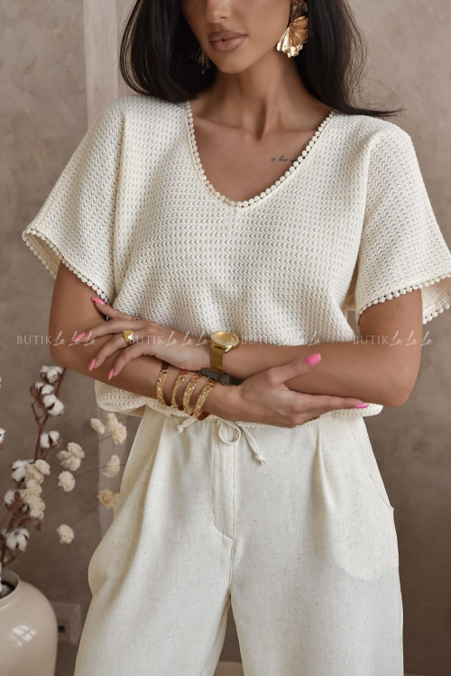 Sweterkowa bluzka kremowa Moscow