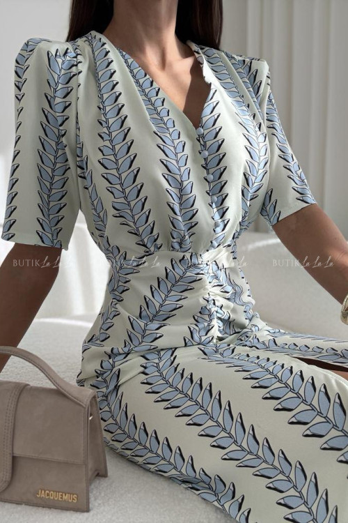 Sukienka w liściasty print Menloe