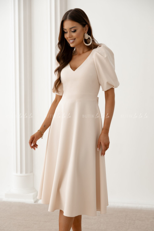 Sukienka midi jasno beżowa Anderson