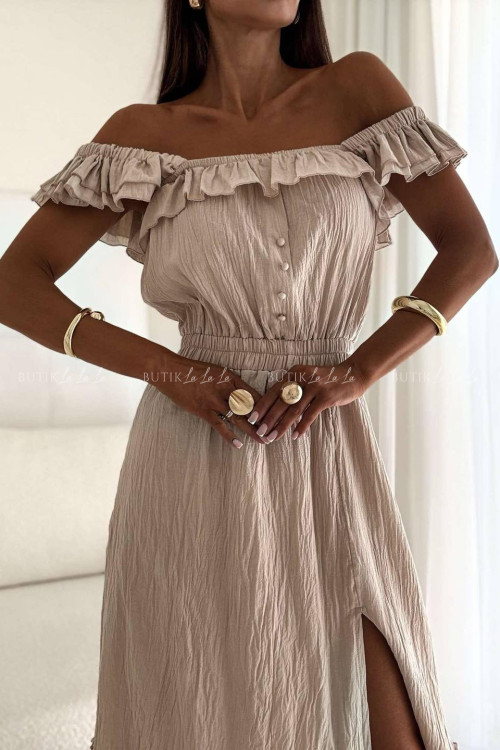 Sukienka midi beżowa Espanol