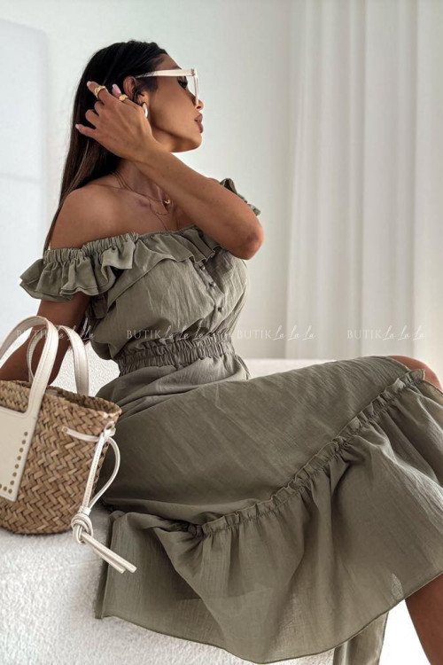 Sukienka midi khaki Espanol 8