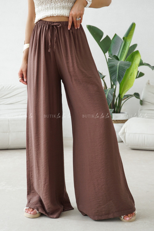 Spodnie szerokie brązowe Winnie