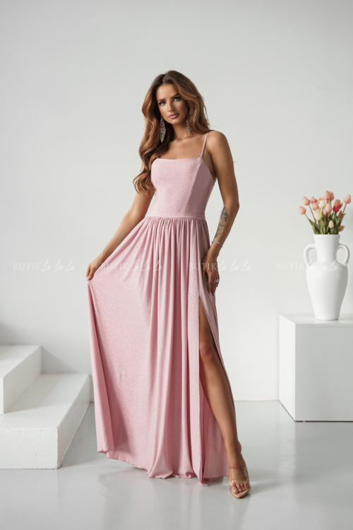 Sukienka maxi pudrowa Amellia