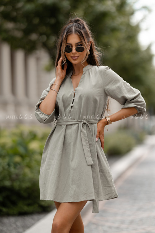 Sukienka bawełniana khaki Nina