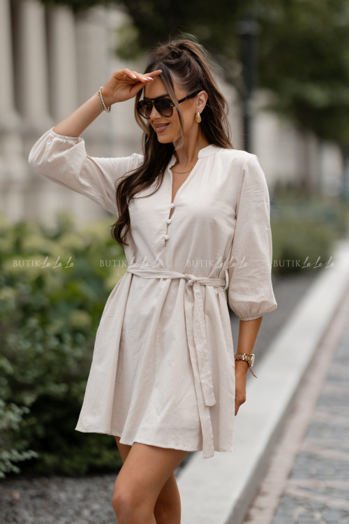 Sukienka bawełniana beżowa Nina