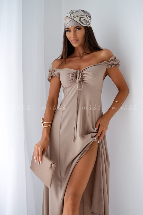 Sukienka beżowa Gloris
