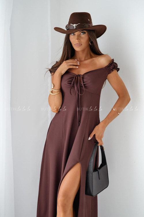Sukienka brązowa Gloris