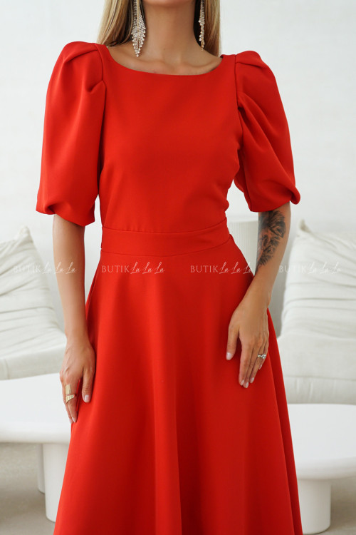 Sukienka midi czerwona Grande