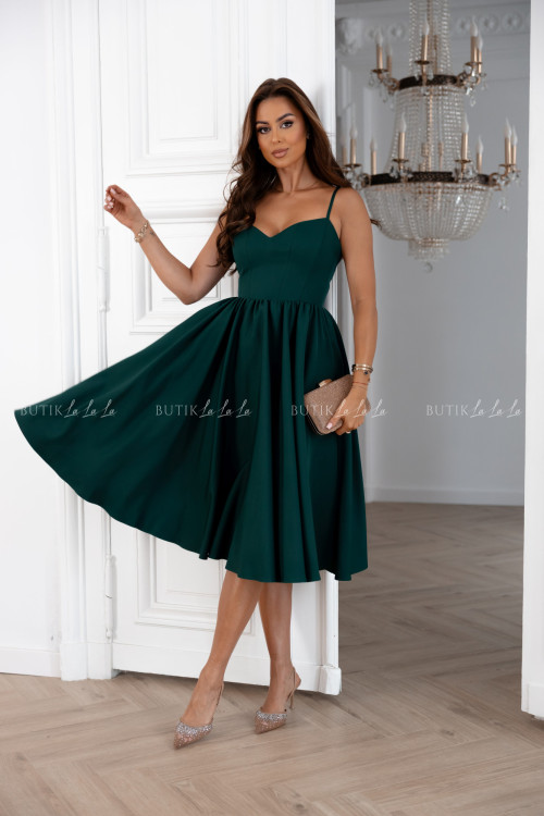 Sukienka midi ciemna zieleń Norway