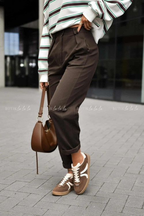 Spodnie ciemno brązowe Cenalia