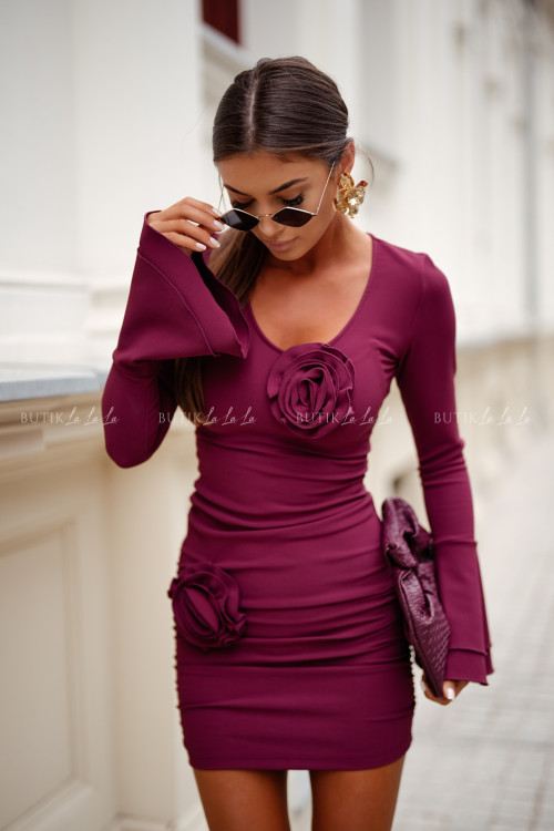 Sukienka bordowa Venezja 3