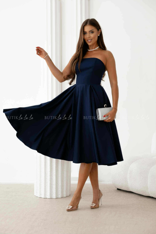 Sukienka rozkloszowana granatowa Mufina