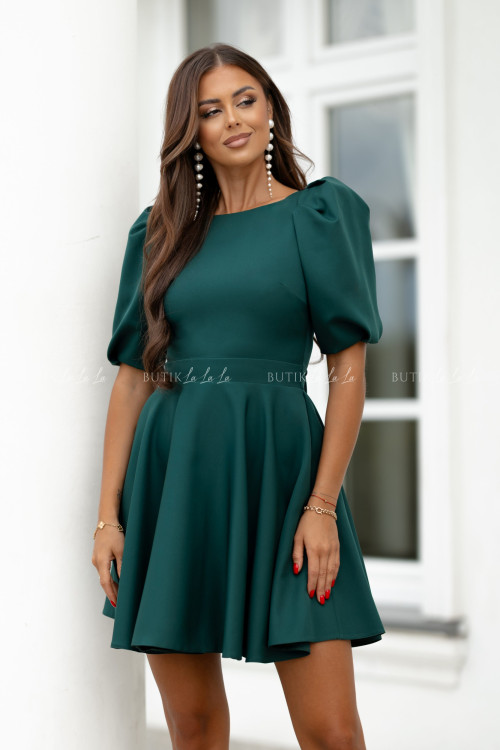 Sukienka mini butelkowa zieleń Pamela