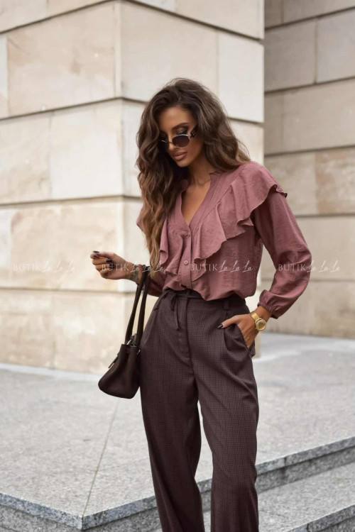 Bluzka koszulowa z falbaną Arisa 2