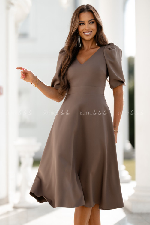 Sukienka midi brązowa Anderson