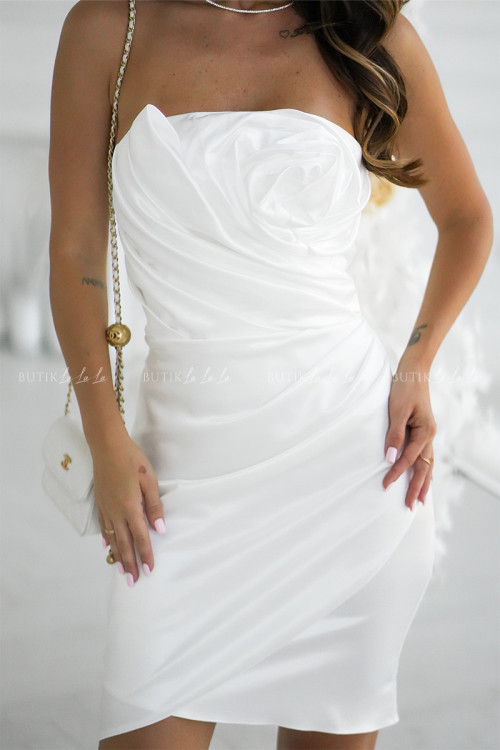Sukienka mini satynowa biała Martinez