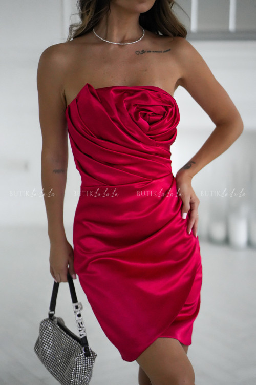 Sukienka mini satynowa czerwona Martinez