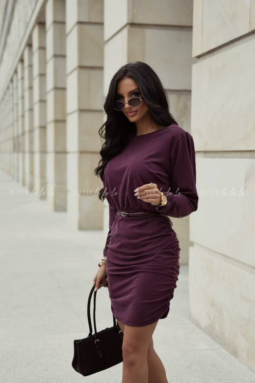 Sukienka z długim rękawem bordowa Grimmie 1