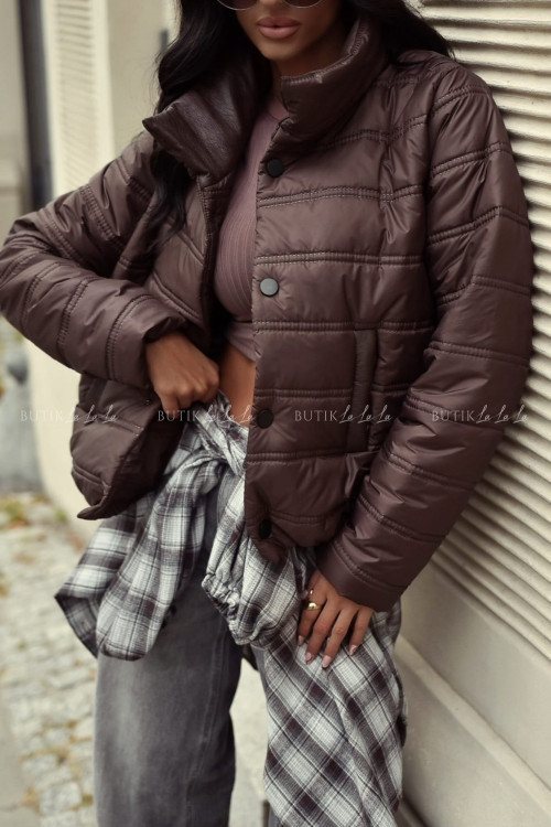 Kurtka pikowana brązowa Milan 5