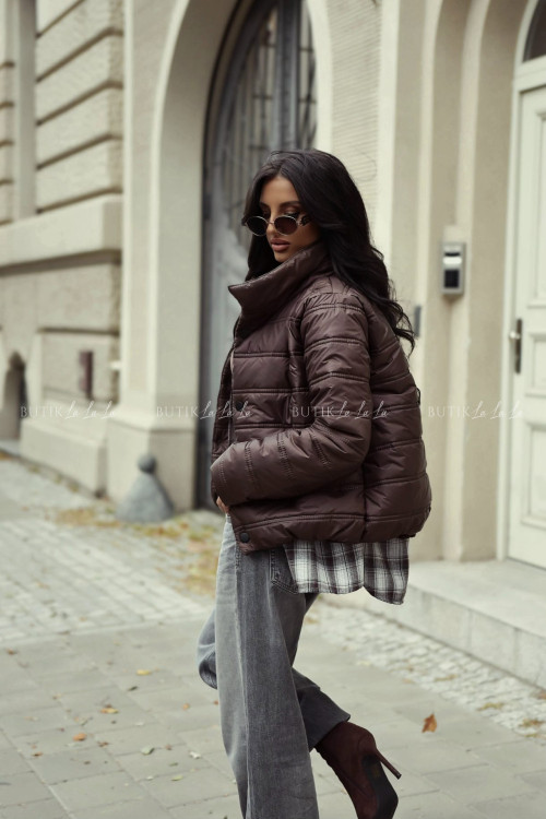 Kurtka pikowana brązowa Milan 1