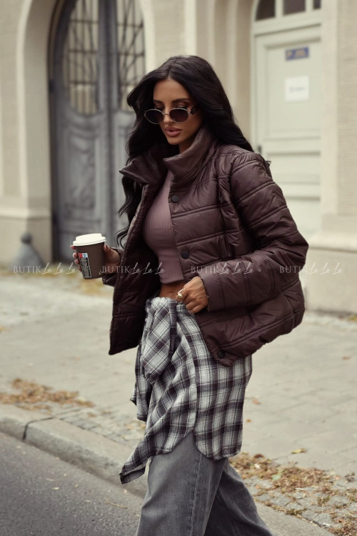 Kurtka pikowana brązowa Milan 3