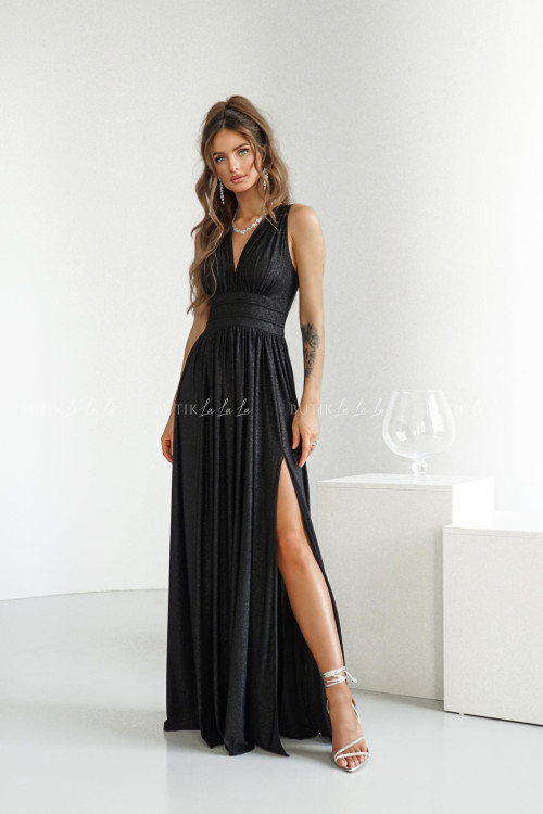 Sukienka maxi brokatowa czarna Virginia 1