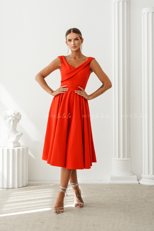 Sukienka czerwona Lesandra PREMIUM 1