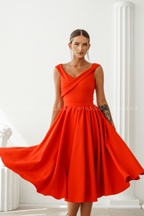Sukienka czerwona Lesandra PREMIUM 2