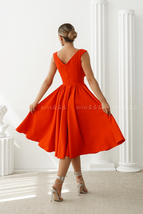 Sukienka czerwona Lesandra PREMIUM 5