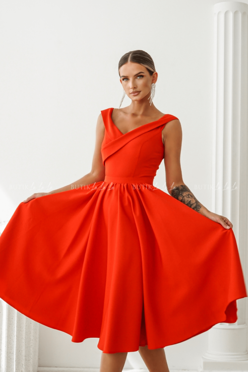 Sukienka czerwona Lesandra PREMIUM 8