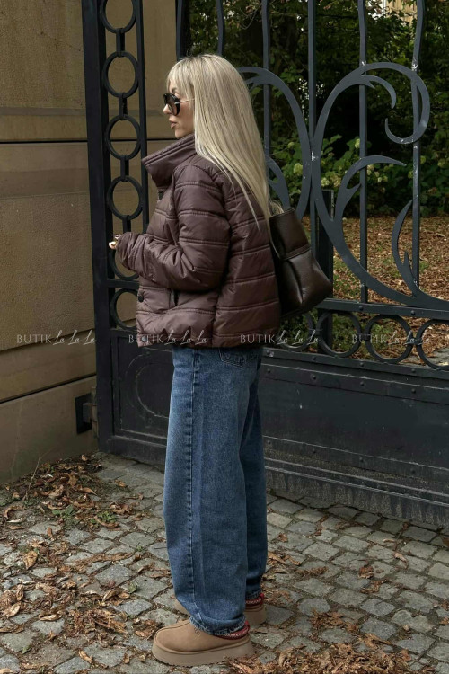 Kurtka pikowana brązowa Milan 7