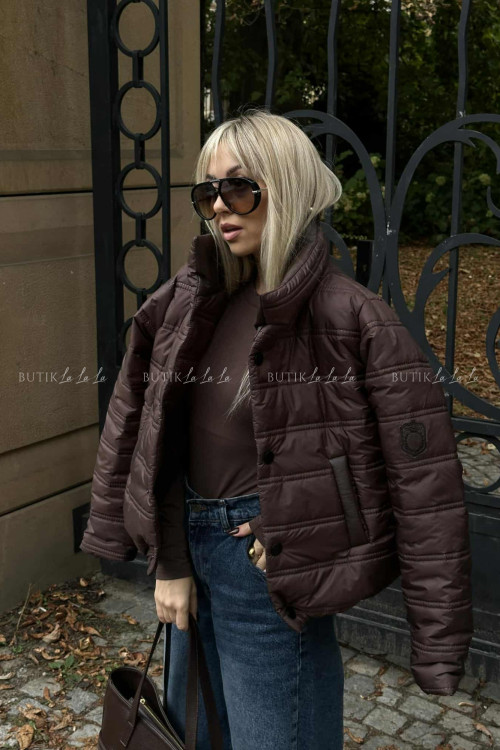 Kurtka pikowana brązowa Milan 8