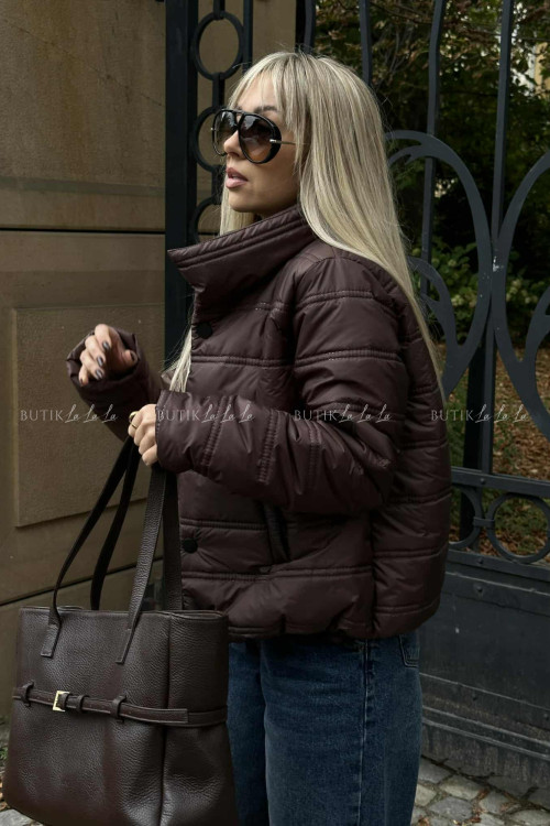 Kurtka pikowana brązowa Milan 9