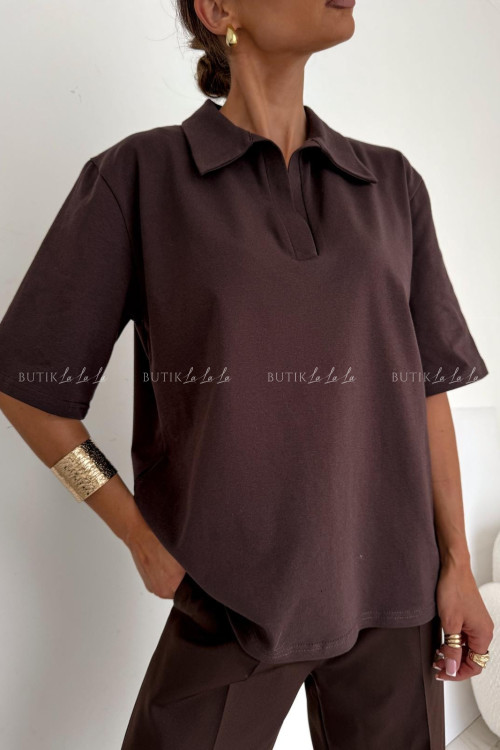 Bluzka polówka czekoladowa Marico