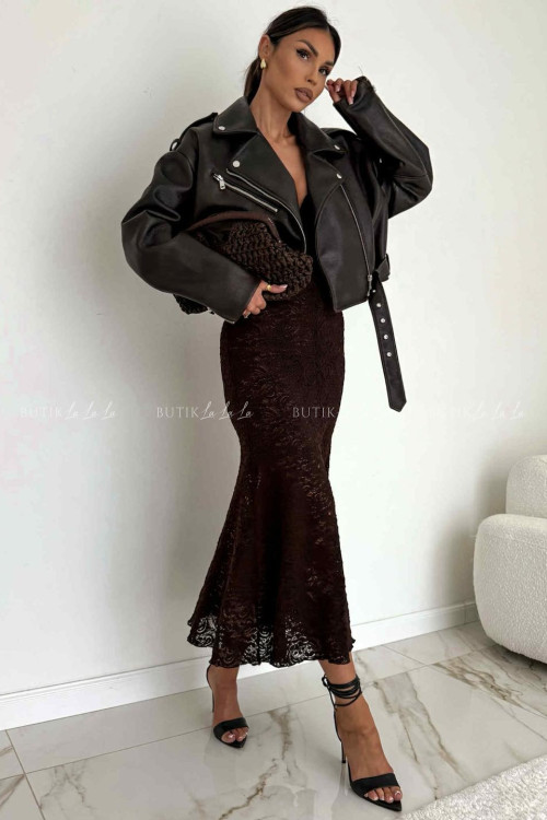 Spódnica koronkowa brązowa Lisa 4