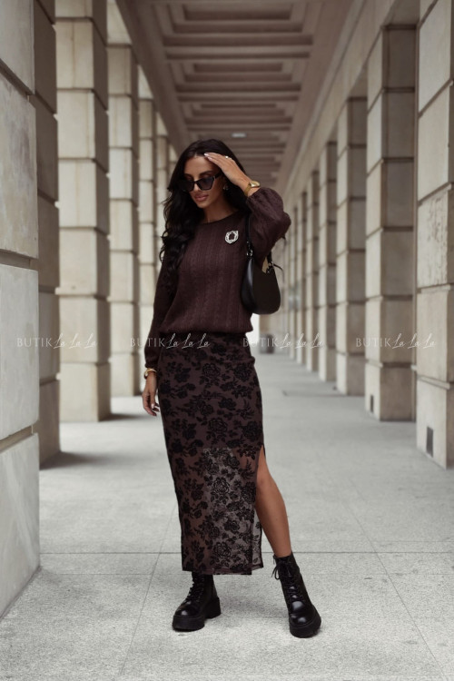 Spódnica brązowo czarna z siateczki Gimmy 1