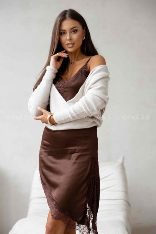 Sweter kopertowy kremowy Fionie